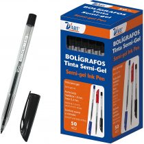 D 'Art 79466 – Pens Box with semigel, Pack of 50, 1 mm, Black