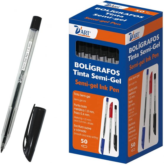 D 'Art 79466 – Pens Box with semigel, Pack of 50, 1 mm, Black