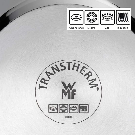 WMF cookware Ø 14 cm approx. 0,9l Mini stackable pouring rim metal lid Cromargan stainless steel brushed suitable for all stove tops including induction dishwasher-safe - Image 4