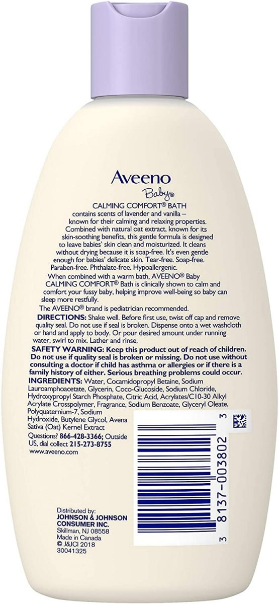 Aveeno Baby Calming Comfort Bath, Lavender & Vanilla, 8 Oz. - Image 2