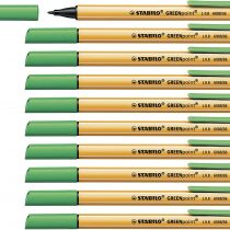 Felt Tip Sign Pen - STABILO GREENpoint Box of 10 Green