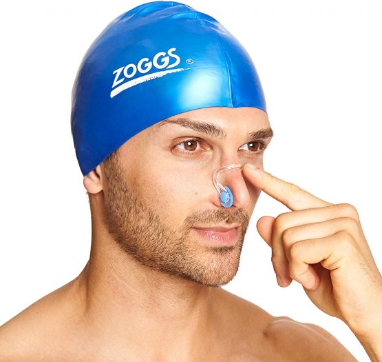 Zoggs Silicone Swimming Nose Clip with Case, Blue/Clear, Nose Clip Swimming Adult - Image 3