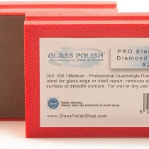 GLASS POLISH 15102| Diamond Hand Pad, Hand-Held Sanding Block for Grinding, polishing, Sharp Edges | Grit 200