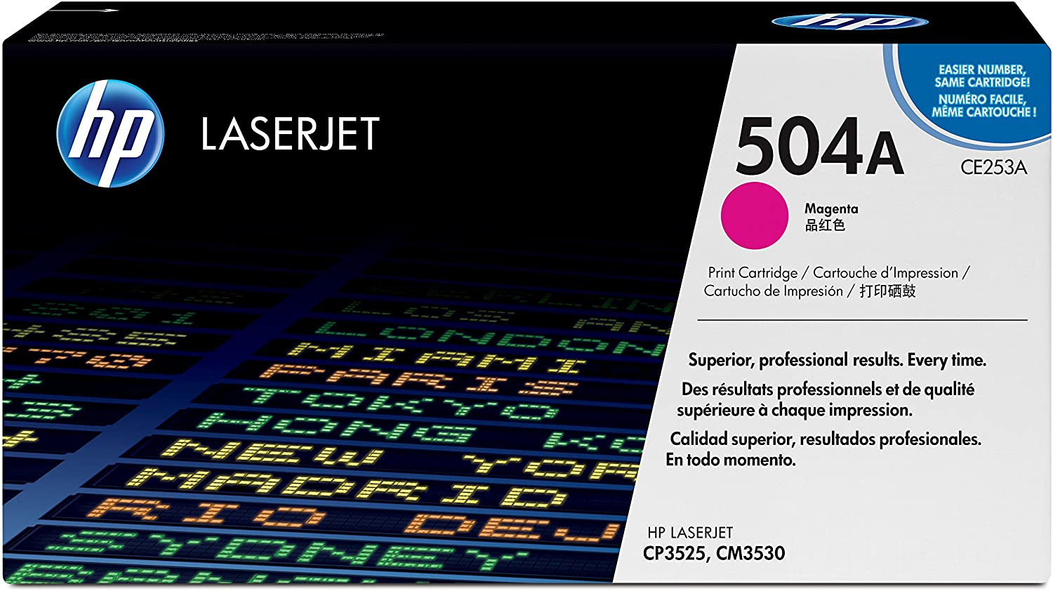 HP CE253A 504A Original LaserJet Toner Cartridge, Magenta, Single Pack, Standard