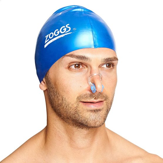 Zoggs Silicone Swimming Nose Clip with Case, Blue/Clear, Nose Clip Swimming Adult - Image 4