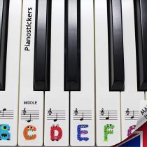 Keyboard or Piano Stickers 61 key set For Kids CLEAR, REMOVABLE. Learn to play THE FUN WAY PSMW61. 36 Stickers in a pack.