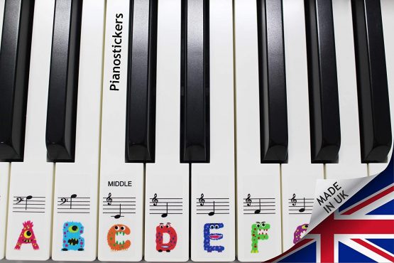 Keyboard or Piano Stickers 61 key set For Kids CLEAR, REMOVABLE. Learn to play THE FUN WAY PSMW61. 36 Stickers in a pack.