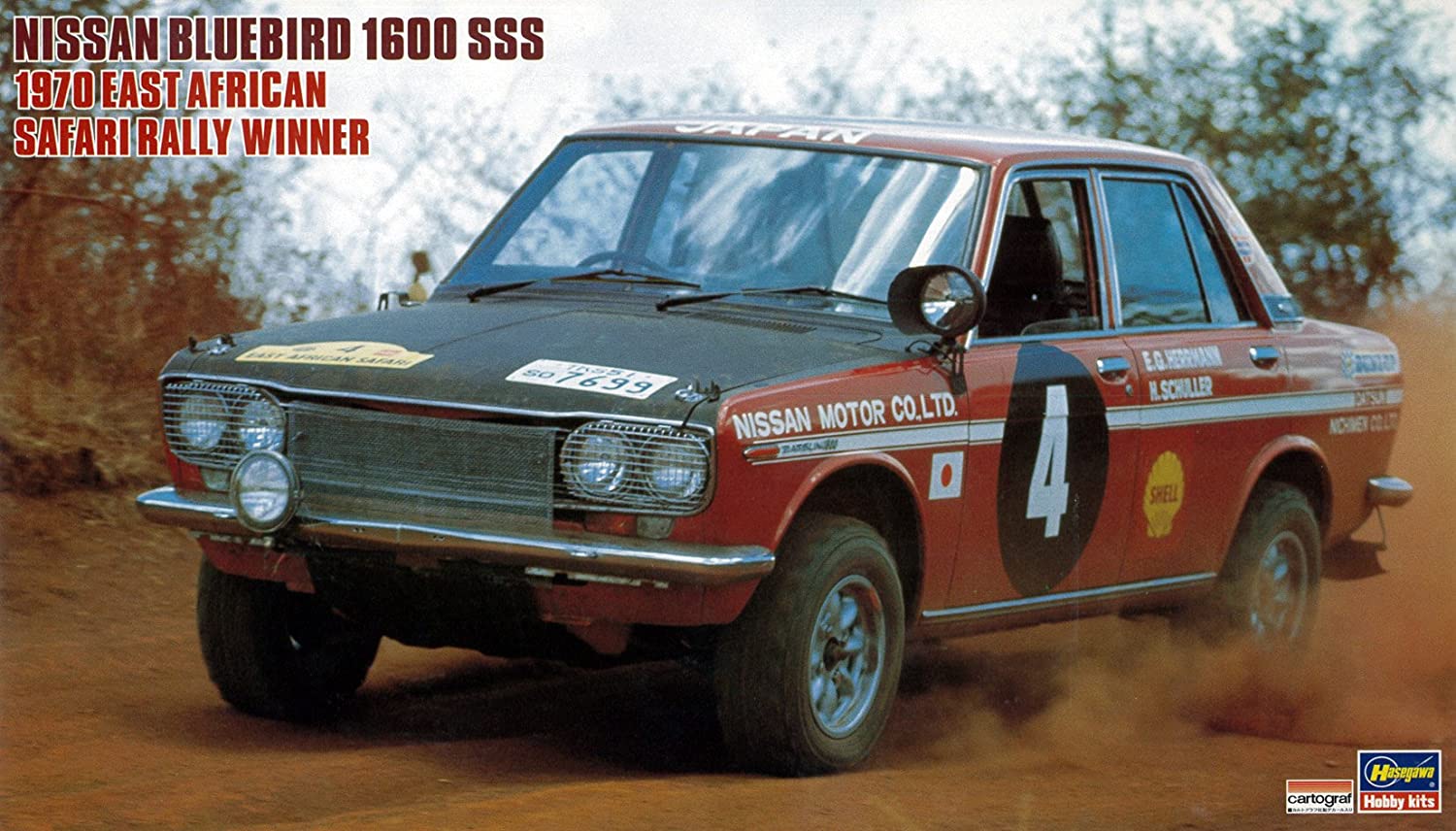 Hasegawa 21266 1/24 Nissan Bluebird 1600 SSS1970 OST-Africa Rally Plastic Model Kit Model Railway Accessories, Hobby - Image 2