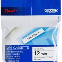 Brother M-K231SBZ Labelling Tape Cassette, Black on White, 12 mm (W) x 4 m (L), Brother Genuine Supplies
