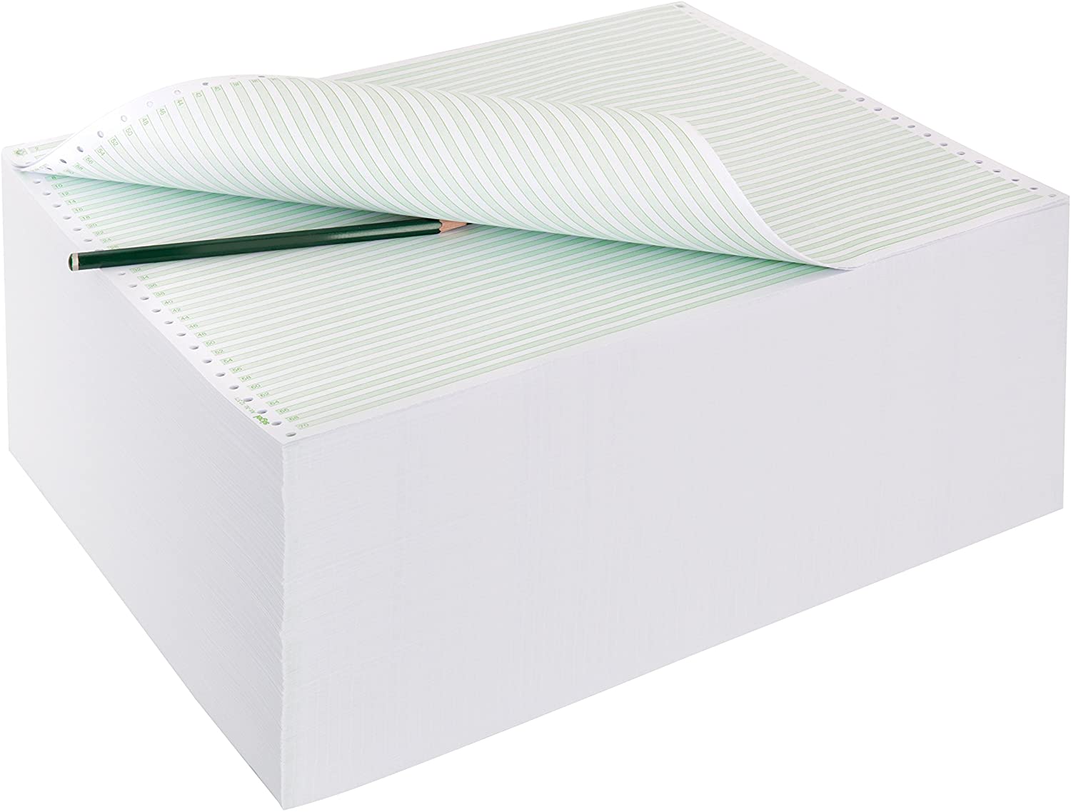 SIGEL 12251 Music Ruled Listing Paper, 12" x 250 mm, 1-part, 60 gsm, 1/6" green bar, 2000 sheets, 12 inch x 250 mm - Image 3