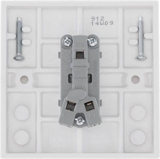 BG Electrical 912-0J Single Light Switch, White Moulded, 2-Way, 10AX - Image 3