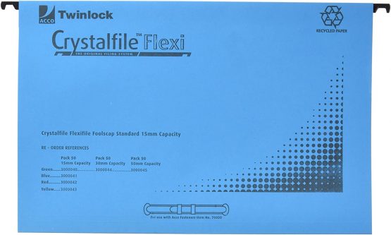 Rexel Multifile Plus Foolscap Suspension Files - V-base BLUE ref 3000024