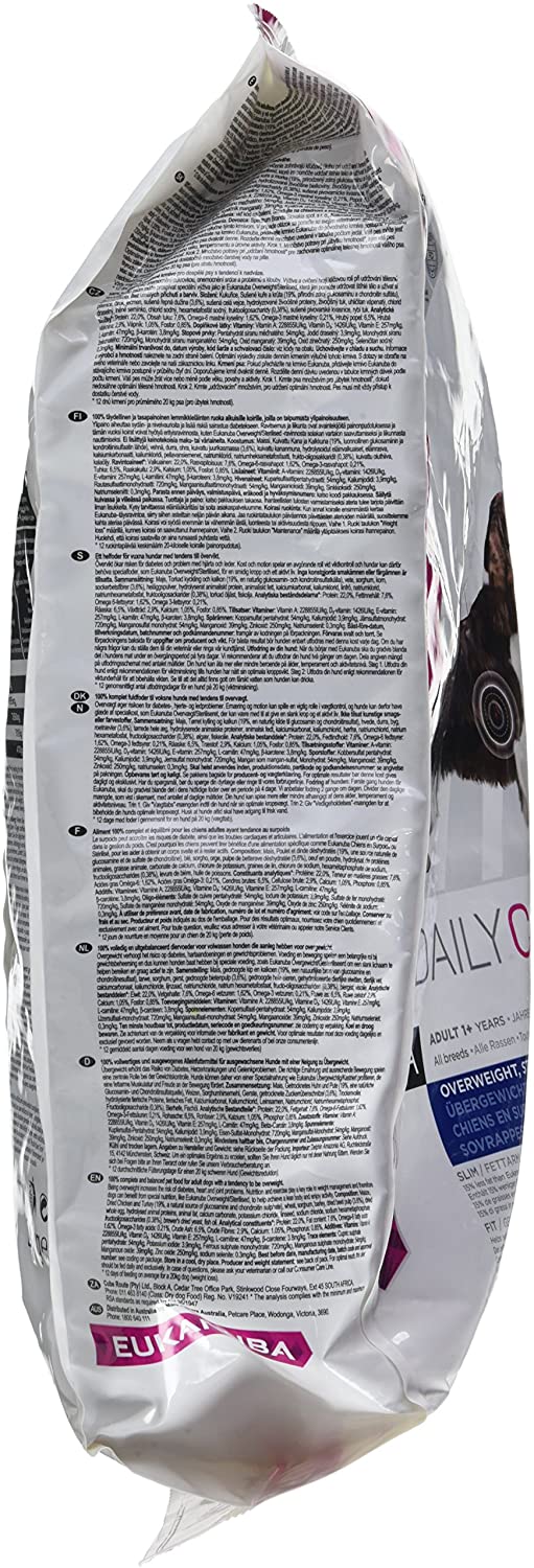 Eukanuba Dry Dog Food Daily Care Adult for Overweight Dogs with Chicken 12.5 kg, 12.5 kg (Pack of 1) - Image 4