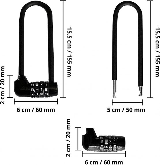 Kurtzy 4 Digit Combination Padlock - 160mm Heavy Duty Lock - Easy to Operate and Resettable - Small Padlock for Lockers, Outdoor, Indoor use, Containers and Gates - Image 2