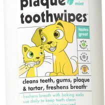Petkin Plaque Toothwipes, Fresh Mint, 40 Wipes - Natural Formula Cleans Teeth, Gums & Freshens Breath - Safe, Convenient, & Easy to Use Oral Care Dental Pet Wipes for Dogs, Cats, Puppies & Kittens