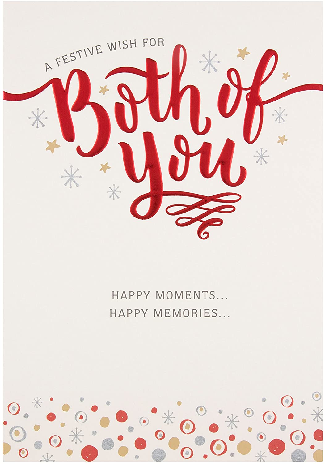 Hallmark Medium To Both "Happy Memories" Christmas Card, Metallic with red and green accents
