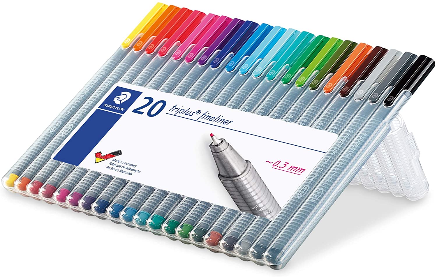 STAEDTLER Fineliner Pens - triplus - for Adult Colouring - 20 Assorted Colours - Pack of 20 - 334 SB20 - Image 2