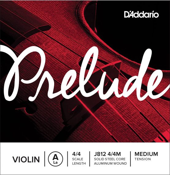 D'Addario J812 4/4M Prelude 4/4 Scale Medium Tension Single A String for Violin