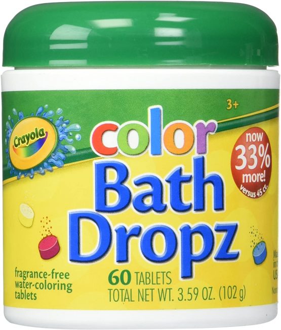 Crayola Color Bath Dropz 60 Tablets 3.59 Ounce Jar