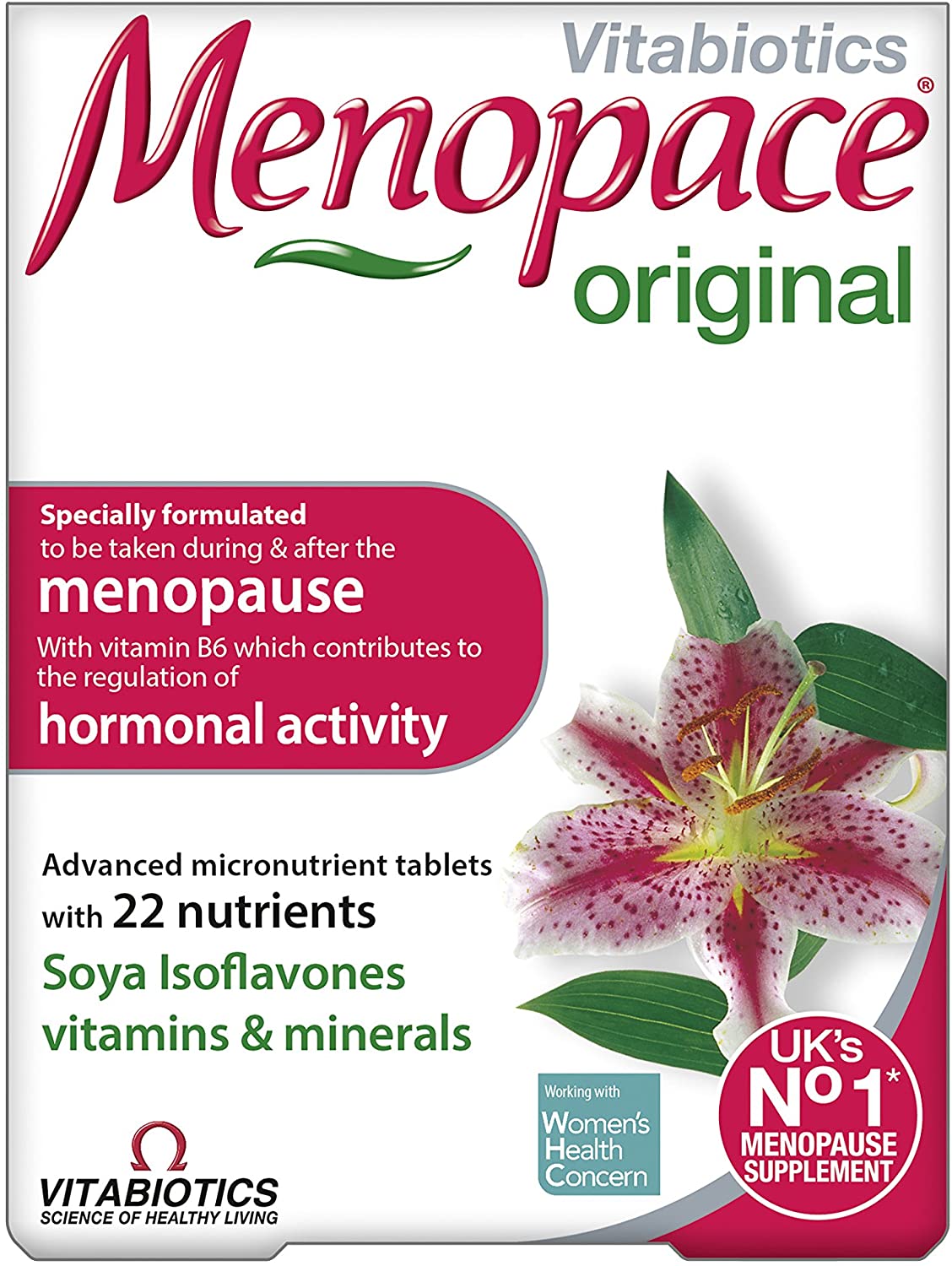 Menopace Original by Vitabiotics - 30-Day Menopause & Perimenopause Supplement Tablets - UK's No.1 Menopause Supplement Brand