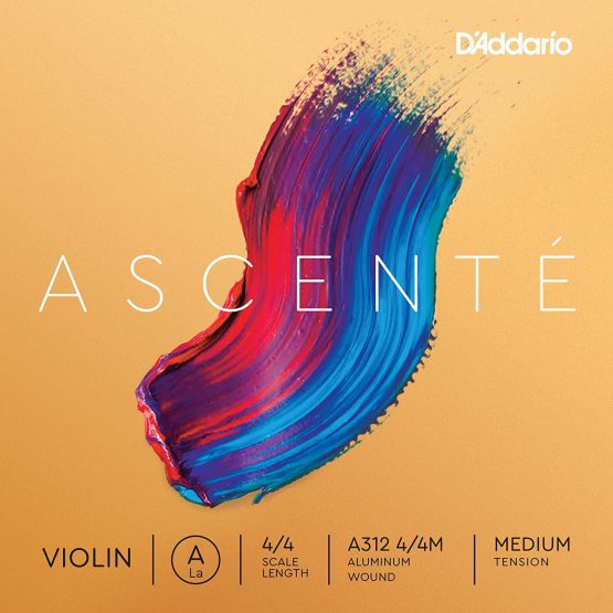 D'Addario A312 4/4M Medium Tension Ascenté Violin A String, 4/4 Scale