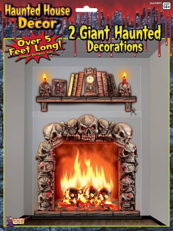 Forum Novelties X68913 Party Supplies Haunted House Giant Wall Decoration, Plastic, Fireplace