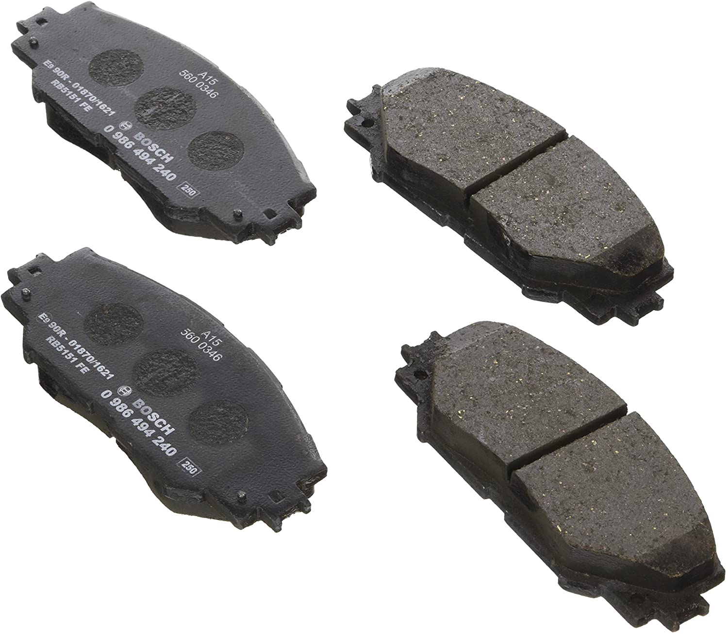 Bosch BP1303 - Brake Pads Car Front Axle - Bosch Quality - Reduced Noise and Dust - ECE-R90 Certified - Copper-Free - 1 Set of 4 Pads