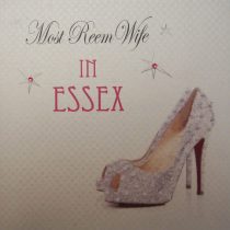 WHITE COTTON CARDS Most Reem Wife in Essex Glitter Shoe