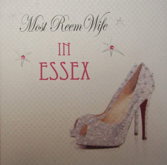 WHITE COTTON CARDS Most Reem Wife in Essex Glitter Shoe