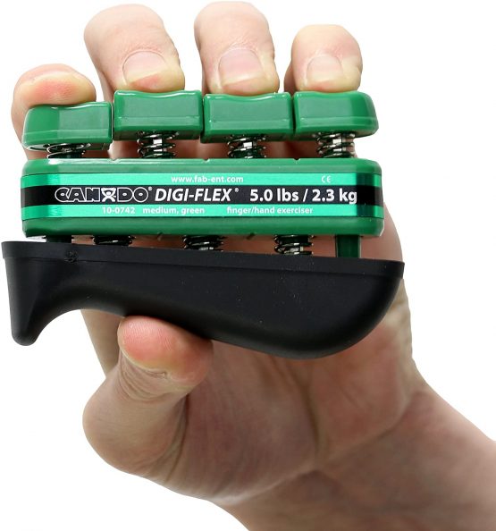 Hand exerciser - finger grip strengthener Cando Digi-Flex®, green (medium) - Image 2