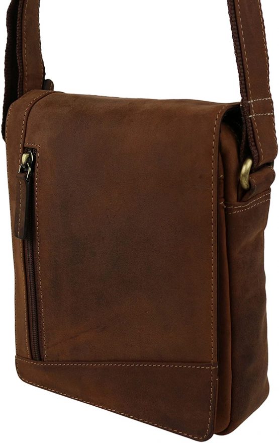 Ladies Mens Oiled Leather Cross Body/Shoulder Bag by Visconti; Merlin Travel - Image 4
