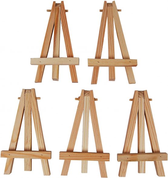 Country Love Crafts Mini Easel Wooden Craft Blank, Light Brown (Set of 5)