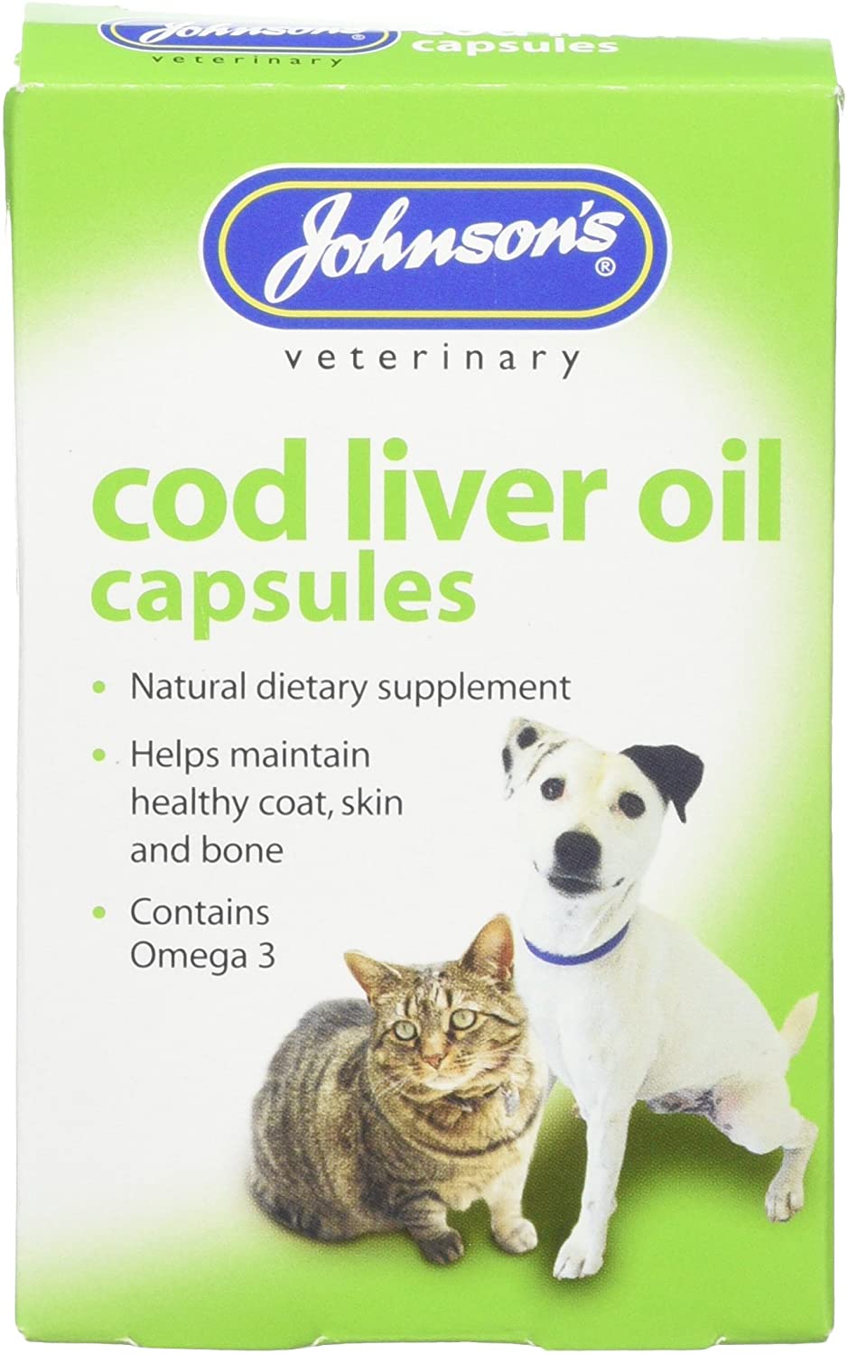 Johnsons Veterinary Products Cod Liver Capsules, Clear, 40 count (Pack of 1)