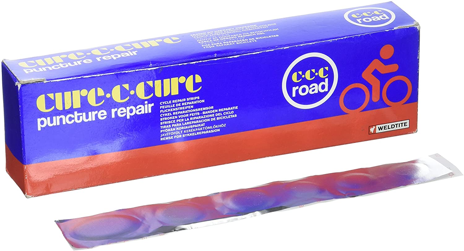 Weldtite Outdoor and Sports Cure-c-cure Weldtite Cure c Cure Feather Edge Cycle Repair Patch Strip Grey 50 Pack, Grey, Pack UK