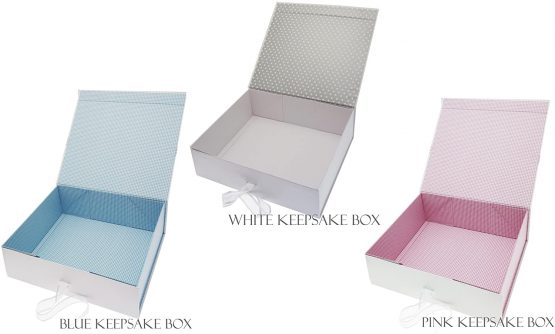 New Baby, Large Keepsake Box, Blue Pram & Bunting - Image 2