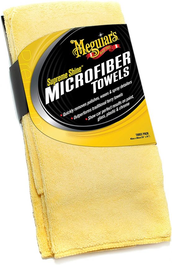 Meguiar's X2020EU Supreme Shine Microfibre Car Cleaning Towels (3 Pack), Yellow