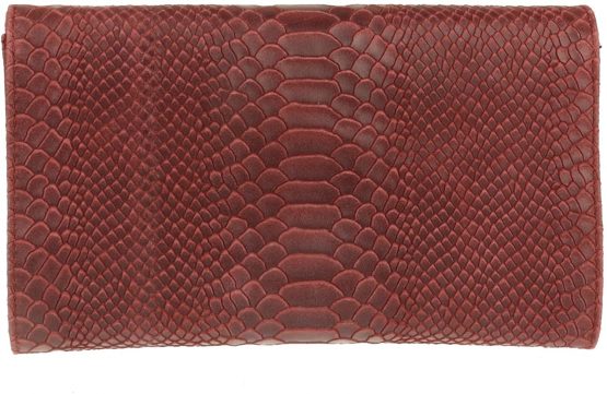 Girly Handbags Italian Leather Snake Print Suede Clutch Bag - Image 3