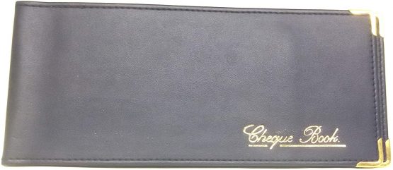 AKSHIDE Blue Folding Leather StyleCheque Book Holder/Leather Style Cheque Book Cover