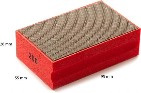 GLASS POLISH 15102| Diamond Hand Pad, Hand-Held Sanding Block for Grinding, polishing, Sharp Edges | Grit 200 - Image 3