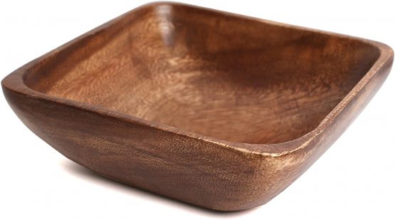 Premier Housewares Small Dark Brown Wooden Fruit Bowl Salad Bowl Serving Bowl Large Bowl Bamboo Fruit Bowl Salad Bowl & Servers 5 cm x 15 cm x 15 cm - Image 2