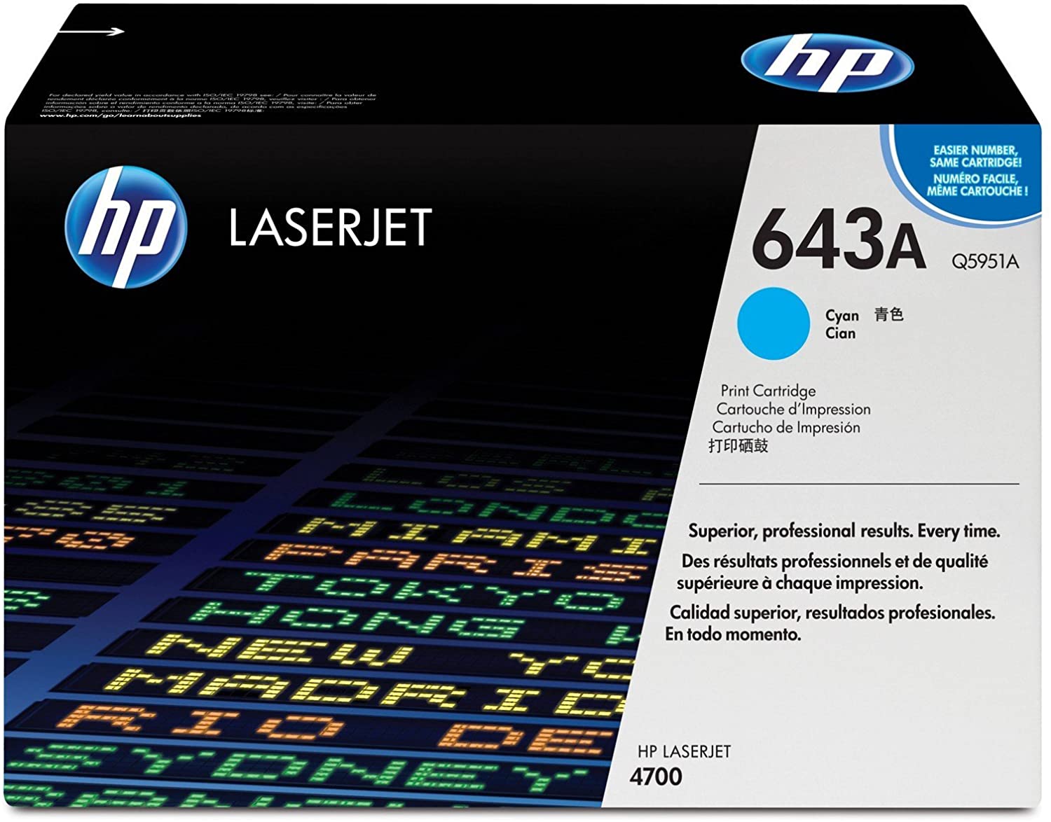 HP Q5951A 643A Original LaserJet Toner Cartridge, Cyan, Single Pack, Standard