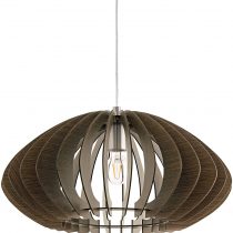 Eglo cossano 2 Indoor E27 Brown, Wood – Ceiling Lighting (Bedroom, Corridor, Living Room, Kitchen, Dining Room, Storage Room, Indoor, Brown, Wood, IP20, Surfaced, Nickel, Steel)