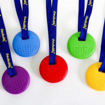 Sensory Direct Chewbuddy Disc & Lanyard - Pack of 2, Sensory Toy for a Fidget, Chew or Teething Aid | For Kids, Adults, Autism, ADHD, ASD, SPD, Oral Motor or Anxiety Needs | Yellow