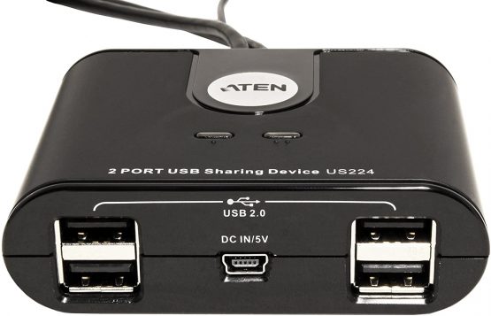 ATEN US224 2 Port USB 2.0 Peripheral Hub - Black - Image 3