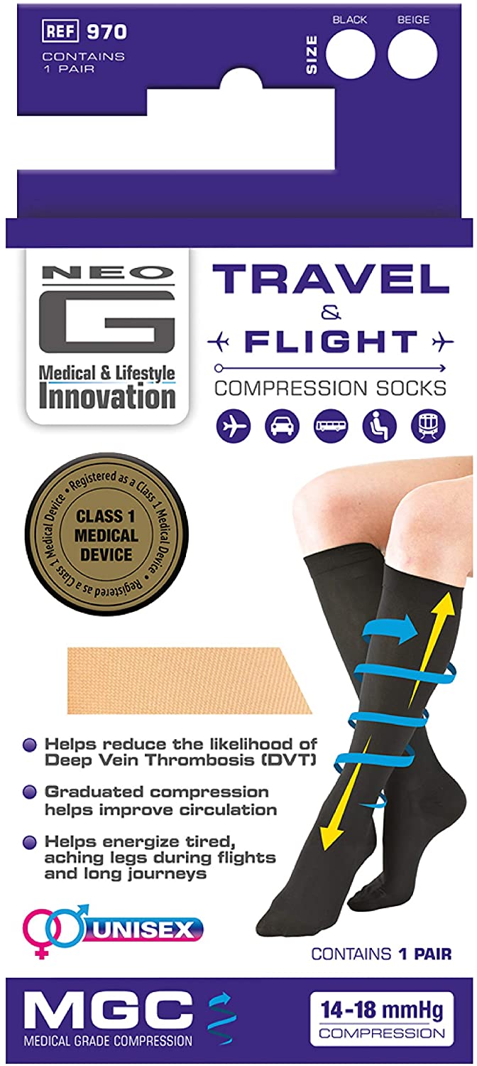 Neo G Travel Socks, for Mild Varicose Veins Long Flights, Improving Circulation, Tired, Aching Legs, Everyday Comfort - Image 2