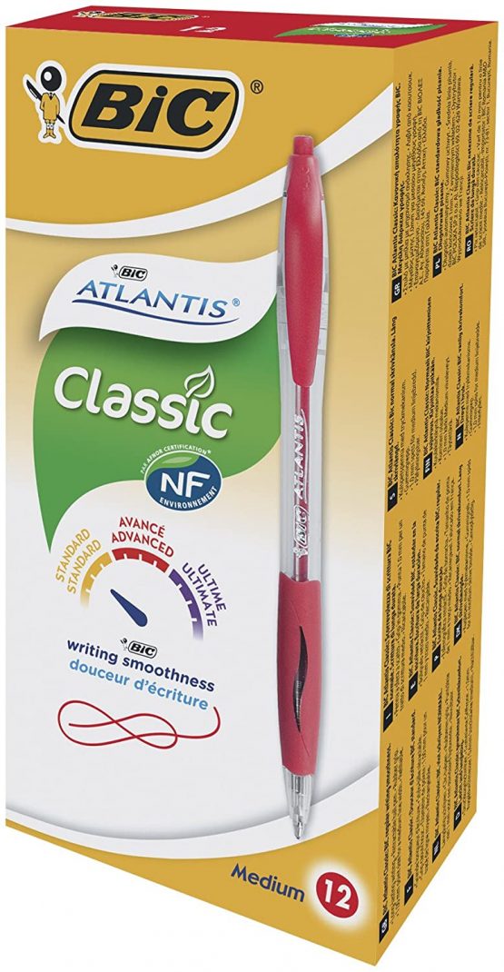 BIC Atlantis medium point ballpen with red ink - Image 4