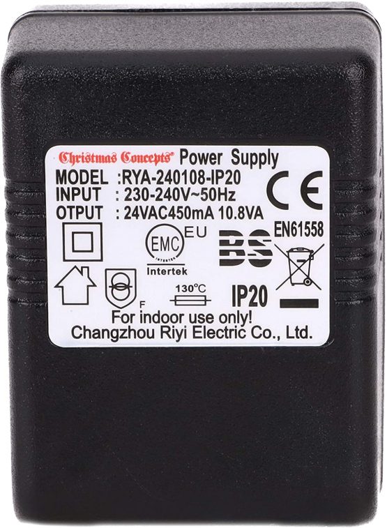 Christmas Concepts® 24v 450ma 10.8va AC Adaptor Without Lead - Suitable for Christmas Lights