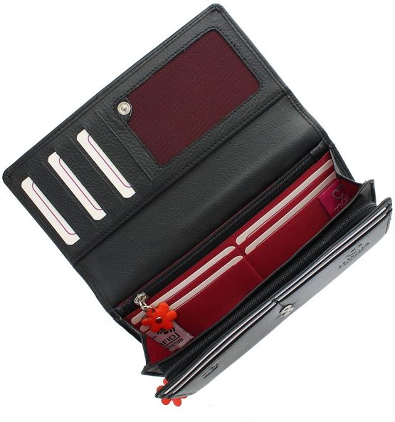 Mala Leather Robin Collection Ladies Leather Purse with RFID Protection 3407_97 Black - Image 4