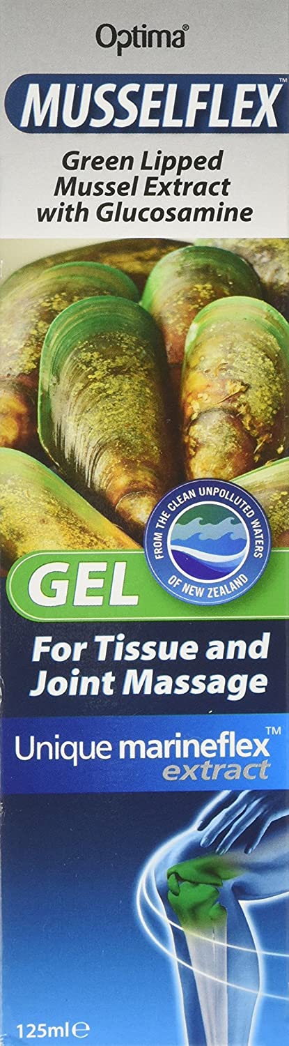 Optima MusselEx Gel, Natural, Cruelty Free, Green Lipped Mussel Extract, Tissue & Joint Massage, 125 ml, 125 ml (Pack of 1)