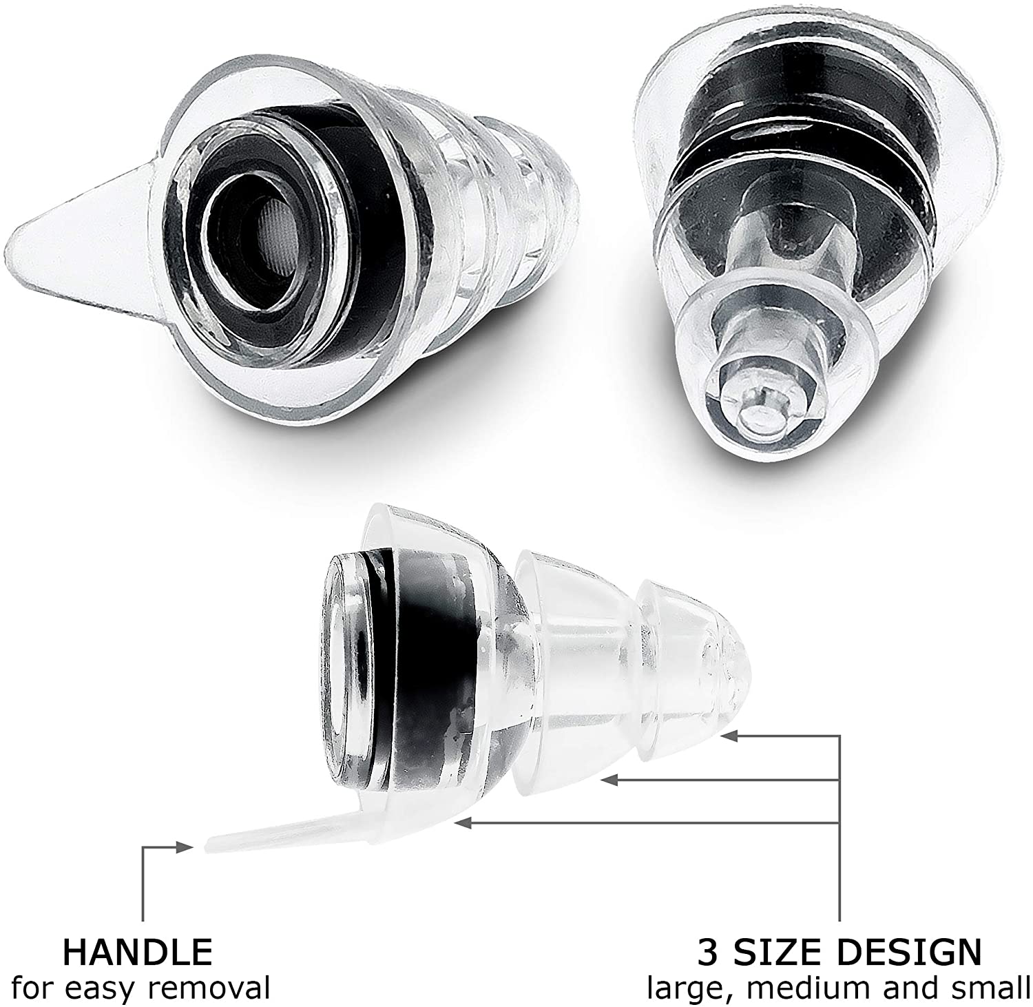 Ear Plugs For Concerts 2 Pairs Noise Cancelling Reduction Earplugs High Fidelity Reusable